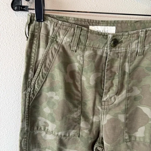 THE GREAT. The Admiral Twill Pants Desert Camo Boho Casual Women’s Size 25 - Picture 6 of 15